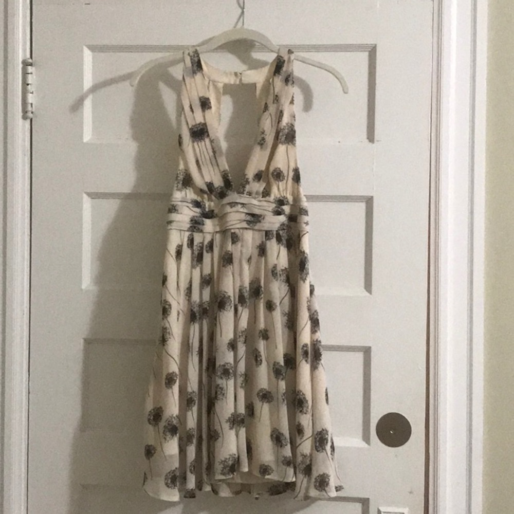 Dandelion print halter dress